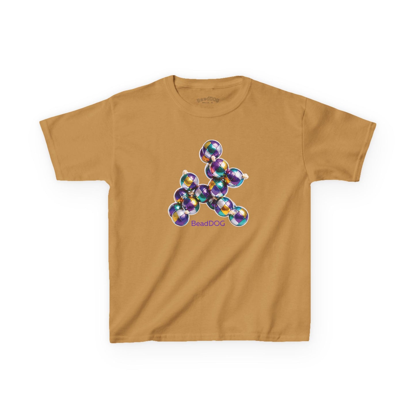 Kids Mardi Gras BeadDog Graphic Tee — Harlequin Youth T-Shirt