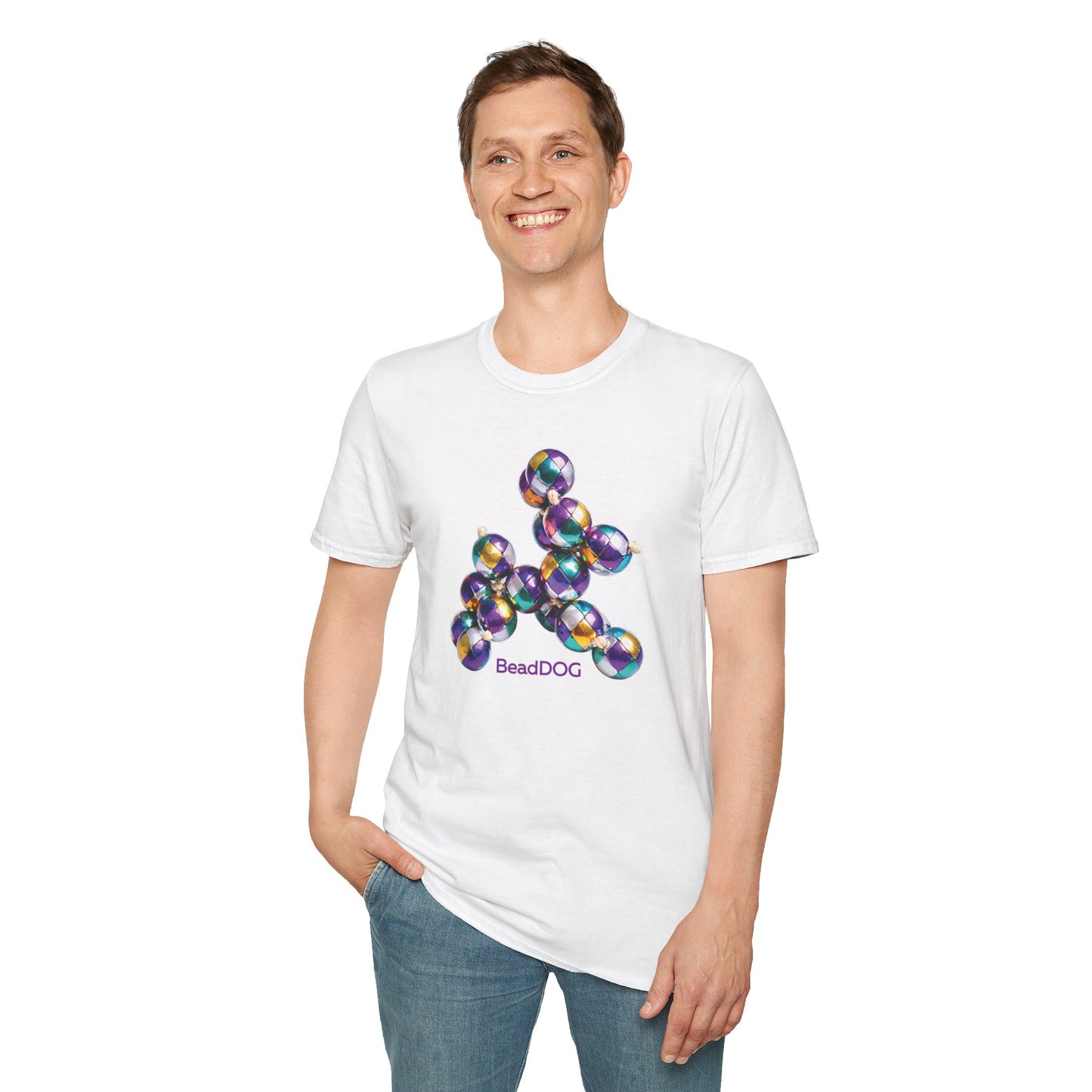 Bead Dog Graphic T-Shirt — Colorful BeadDog Art Tee