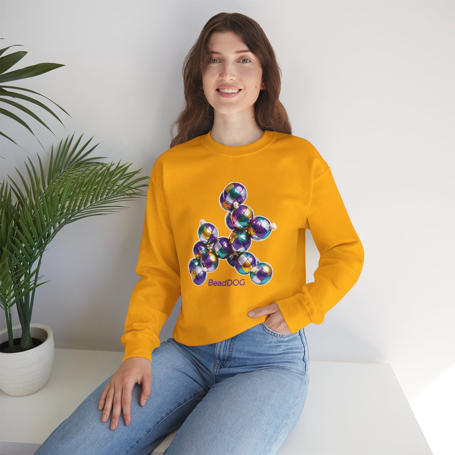 Mardi Gras Harlequin Bead Dog Sweatshirt