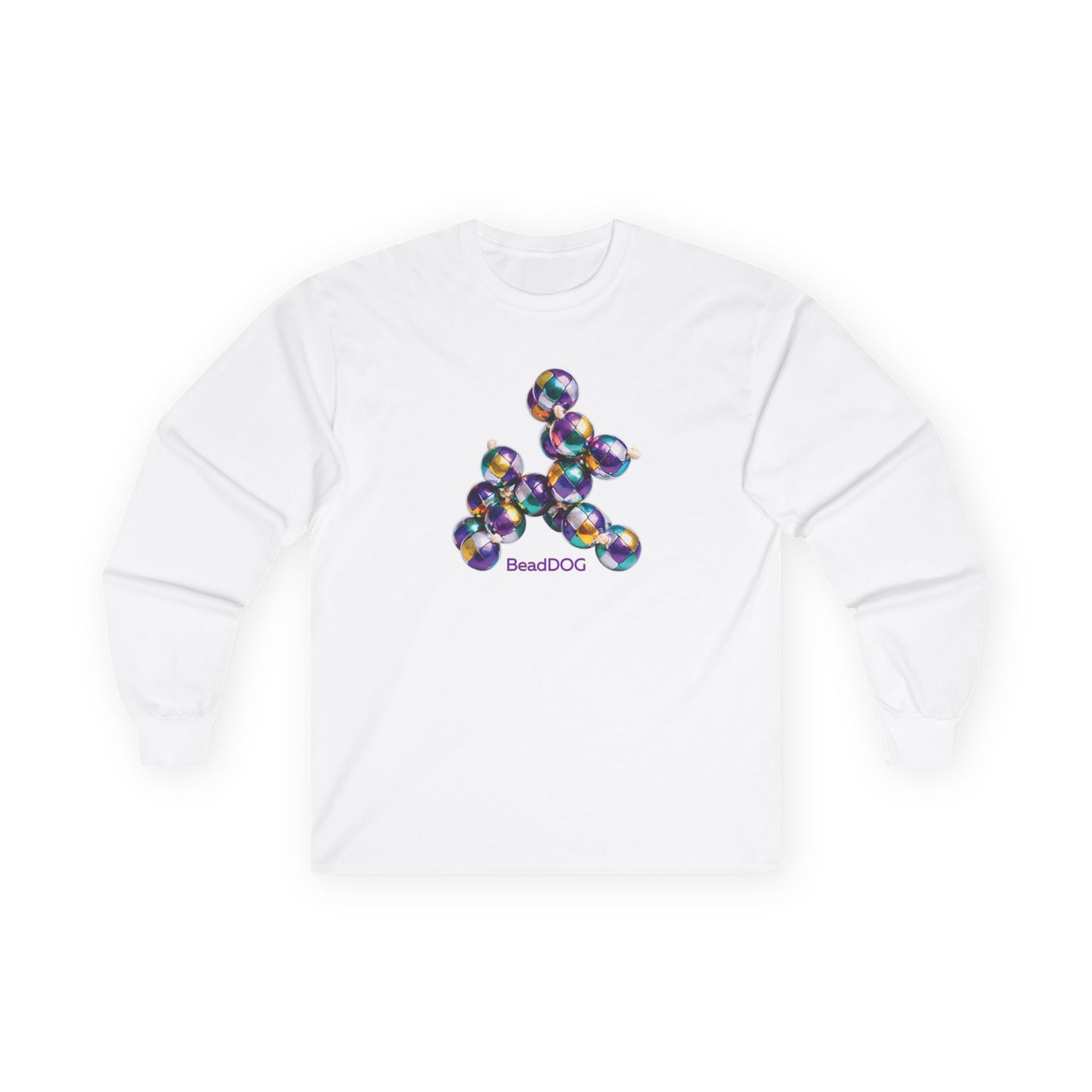 Mardi Gras Harlequin Bead Dog Long Sleeve Tee