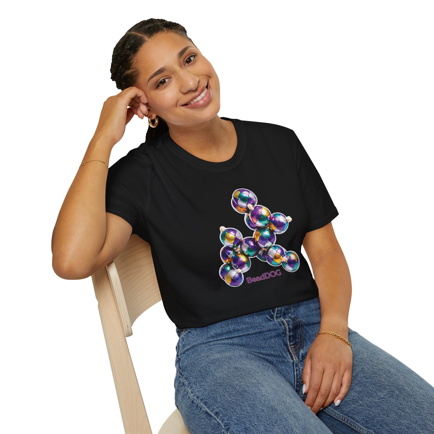 Bead Dog Graphic T-Shirt — Colorful BeadDog Art Tee