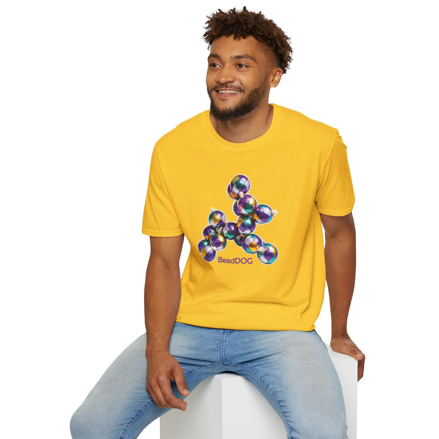 Bead Dog Graphic T-Shirt — Colorful BeadDog Art Tee