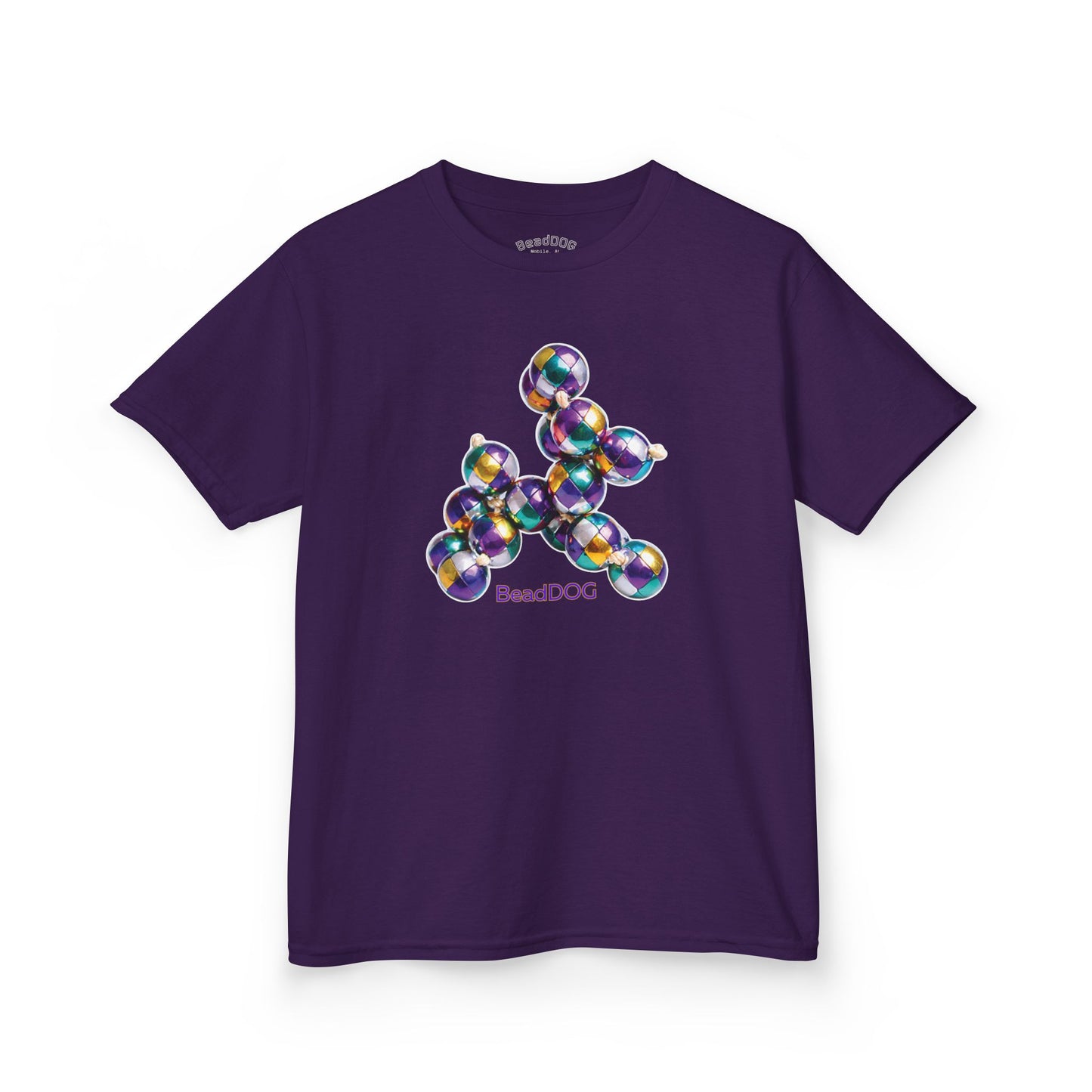 Kids Mardi Gras BeadDog Graphic Tee — Harlequin Youth T-Shirt