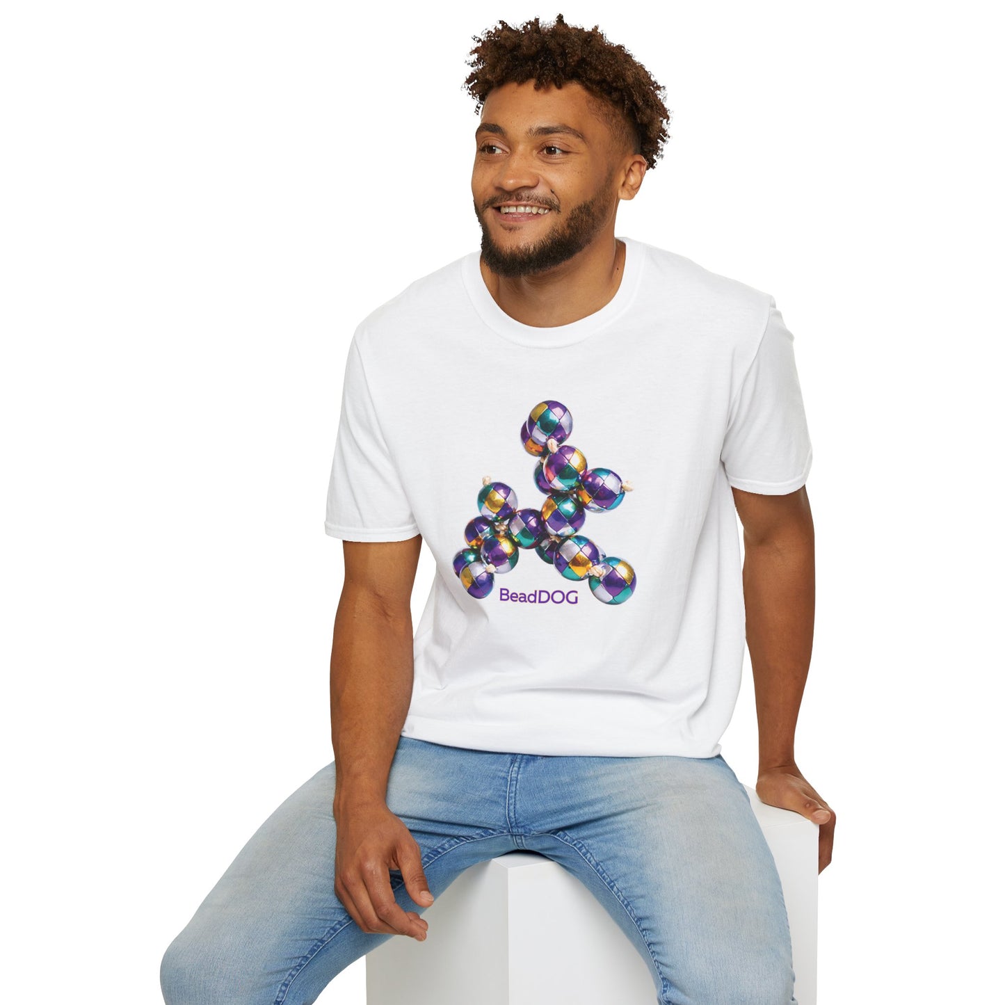 Bead Dog Graphic T-Shirt — Colorful BeadDog Art Tee