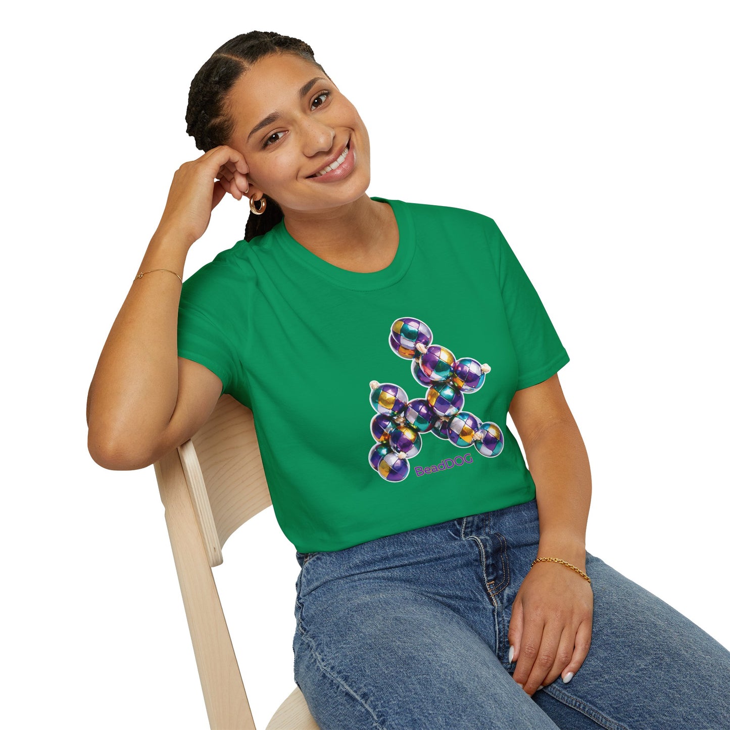 Bead Dog Graphic T-Shirt — Colorful BeadDog Art Tee