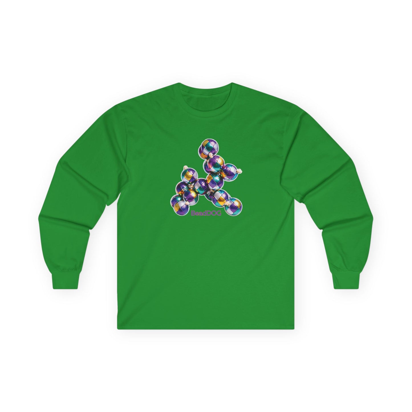 Mardi Gras Harlequin Bead Dog Long Sleeve Tee