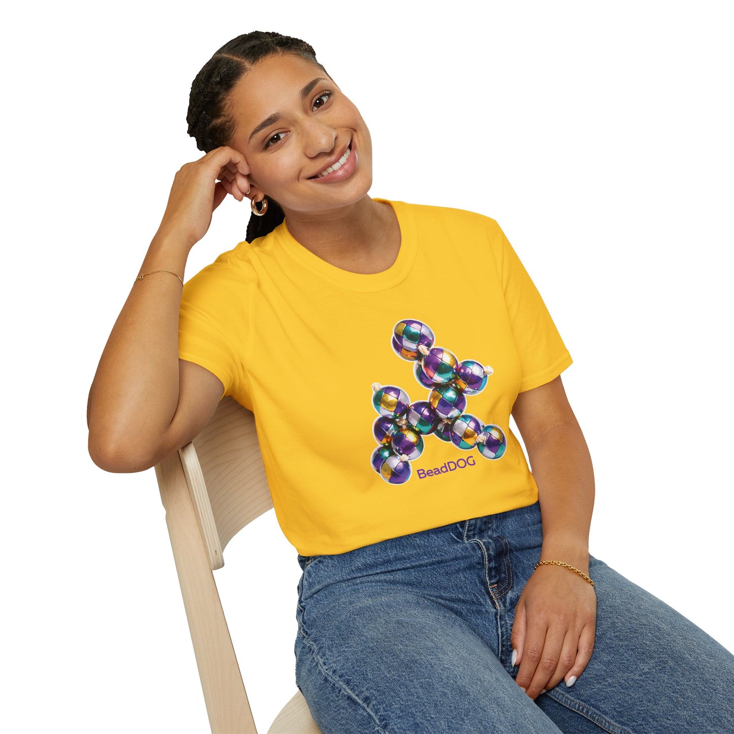 Bead Dog Graphic T-Shirt — Colorful BeadDog Art Tee