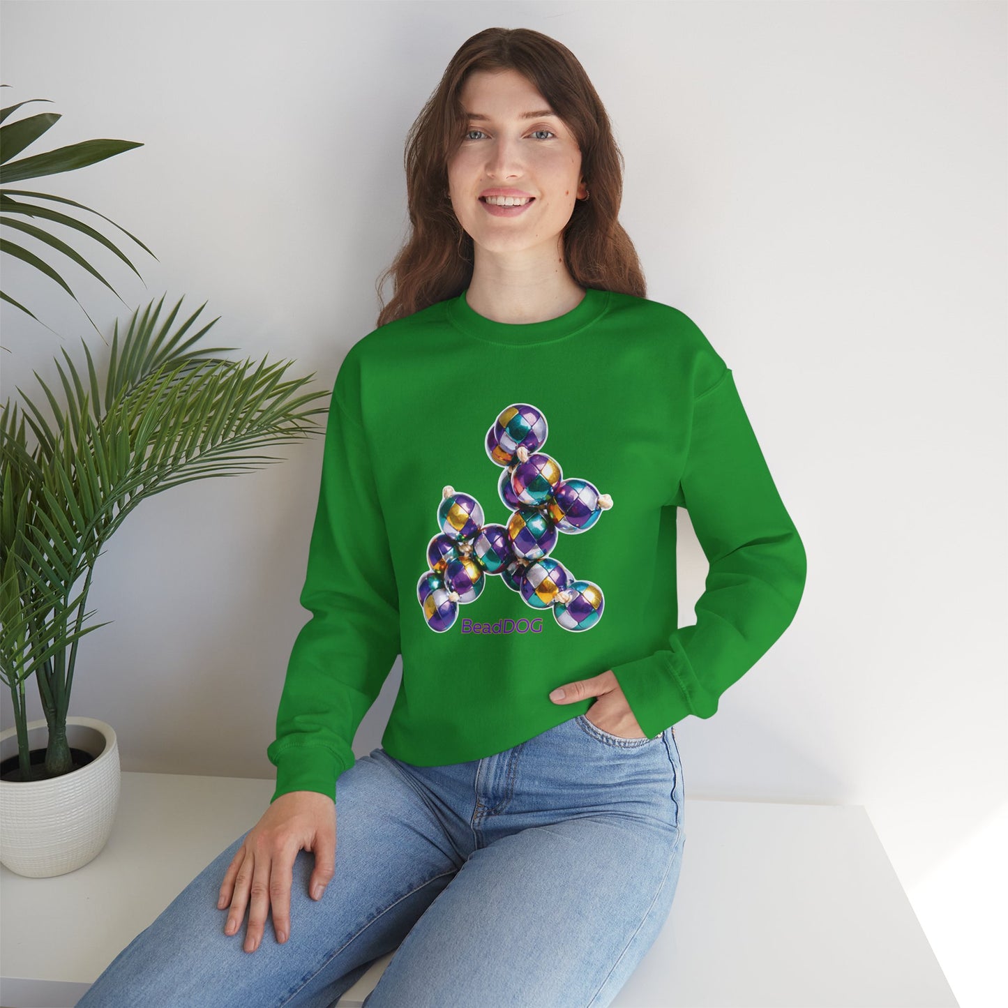 Mardi Gras Harlequin Bead Dog Sweatshirt