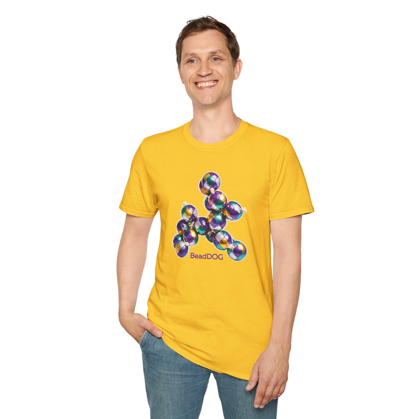 Bead Dog Graphic T-Shirt — Colorful BeadDog Art Tee