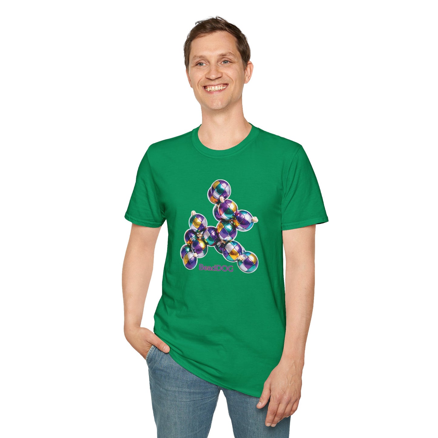 Bead Dog Graphic T-Shirt — Colorful BeadDog Art Tee