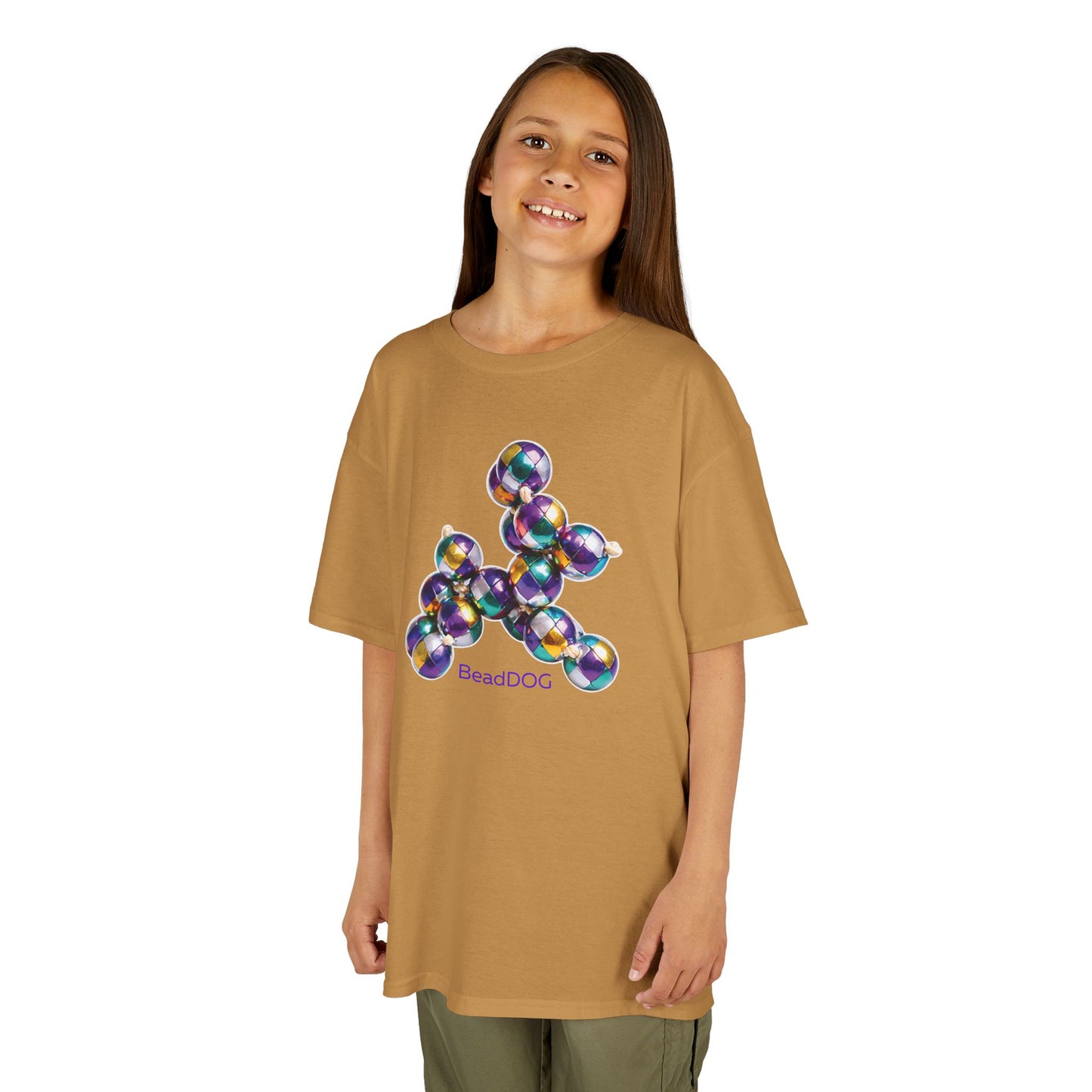 Kids Mardi Gras BeadDog Graphic Tee — Harlequin Youth T-Shirt