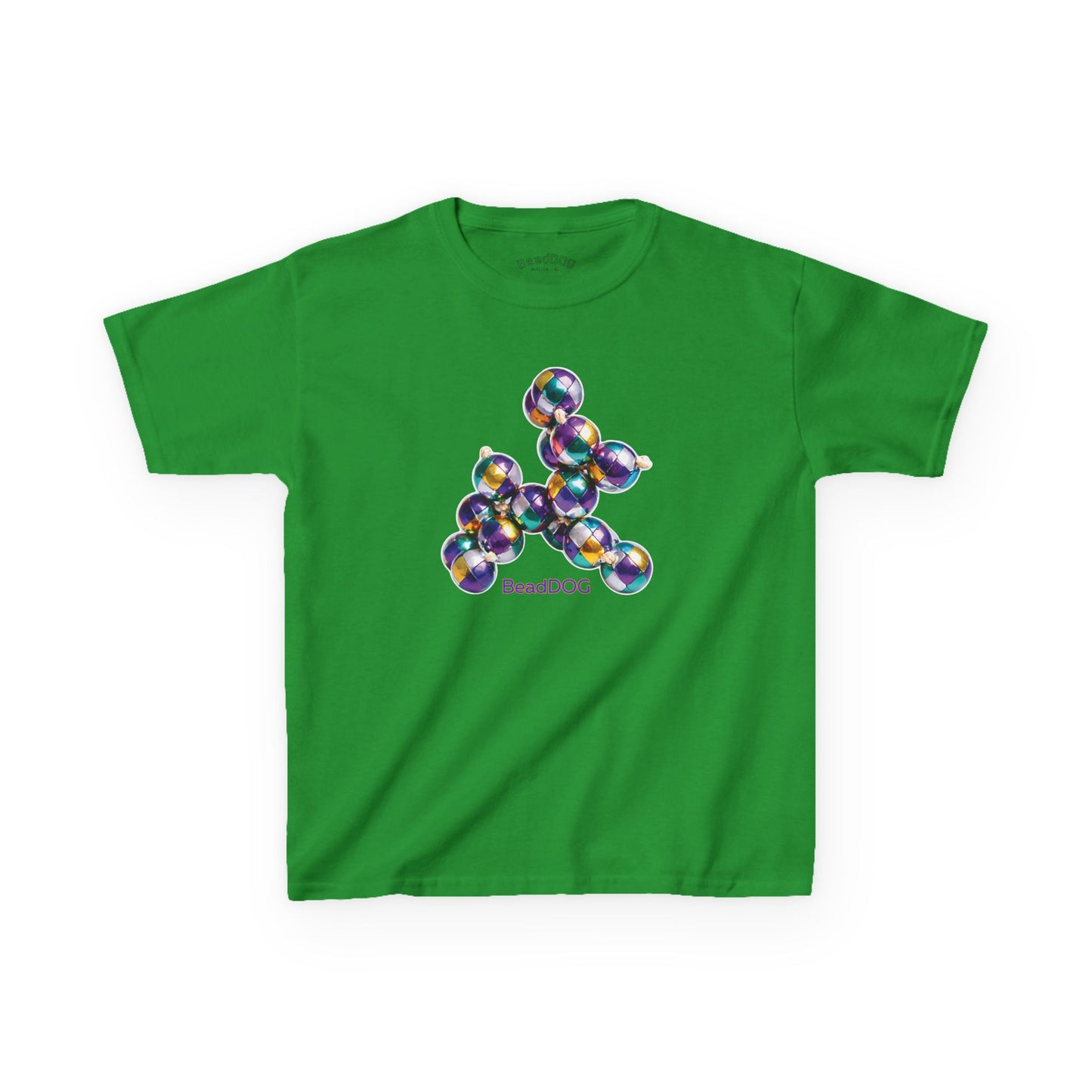 Kids Mardi Gras BeadDog Graphic Tee — Harlequin Youth T-Shirt