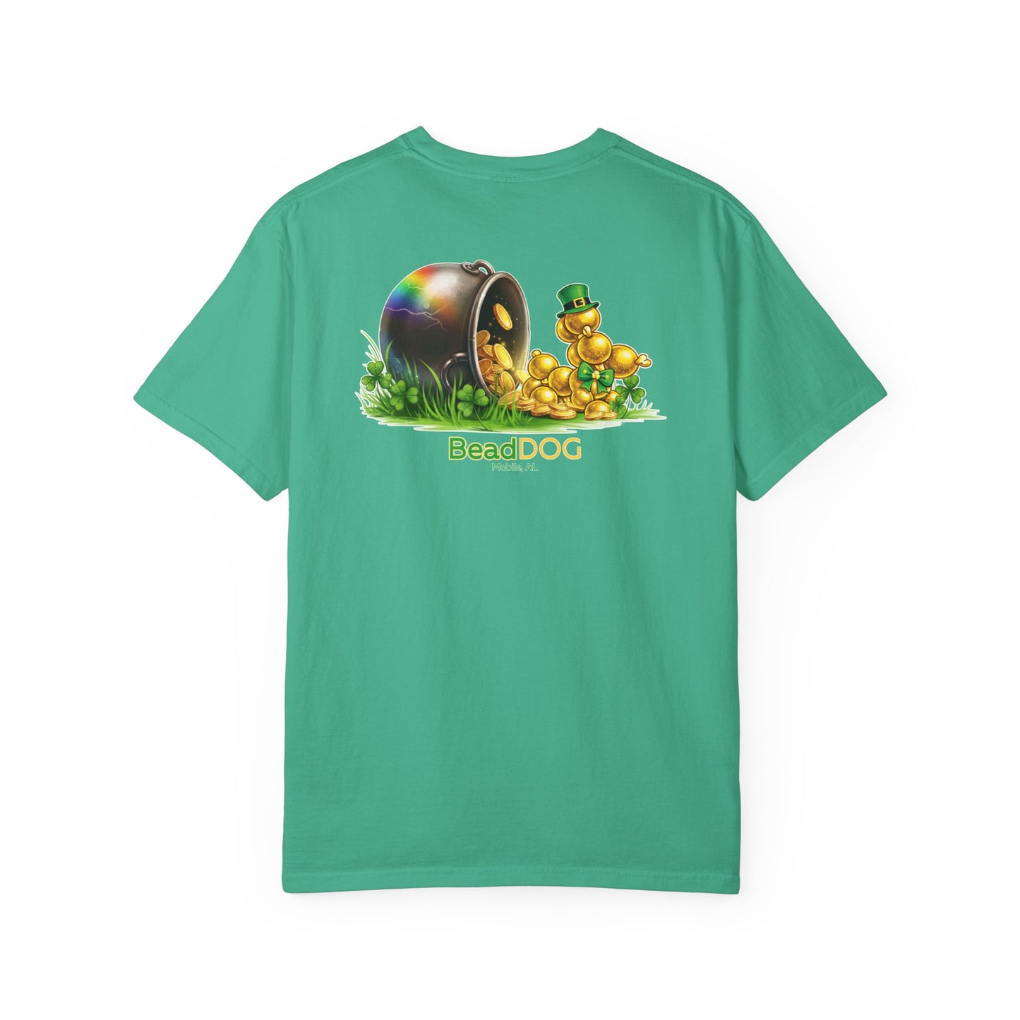 St. Patrick's Day Pot of Gold T-Shirt — Funny Bead Dog Rainbow Tee