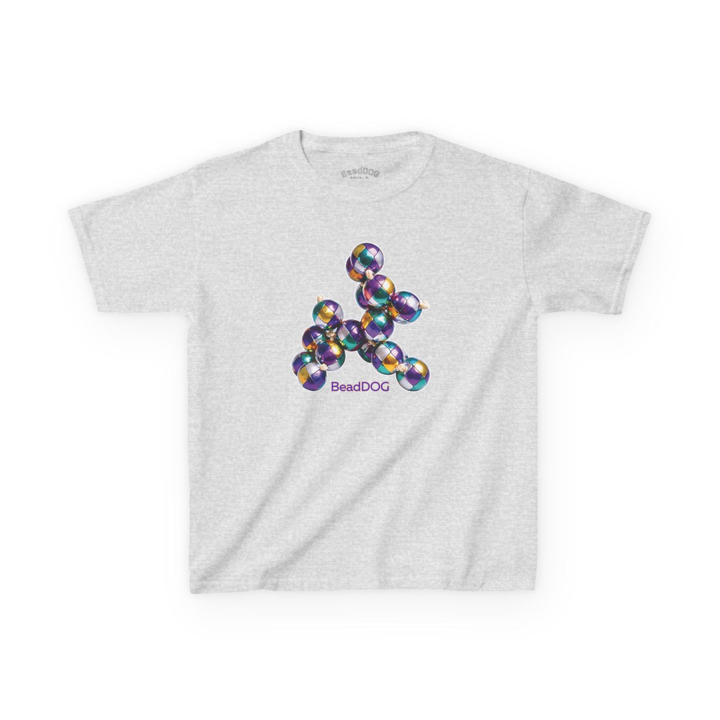 Kids Mardi Gras BeadDog Graphic Tee — Harlequin Youth T-Shirt