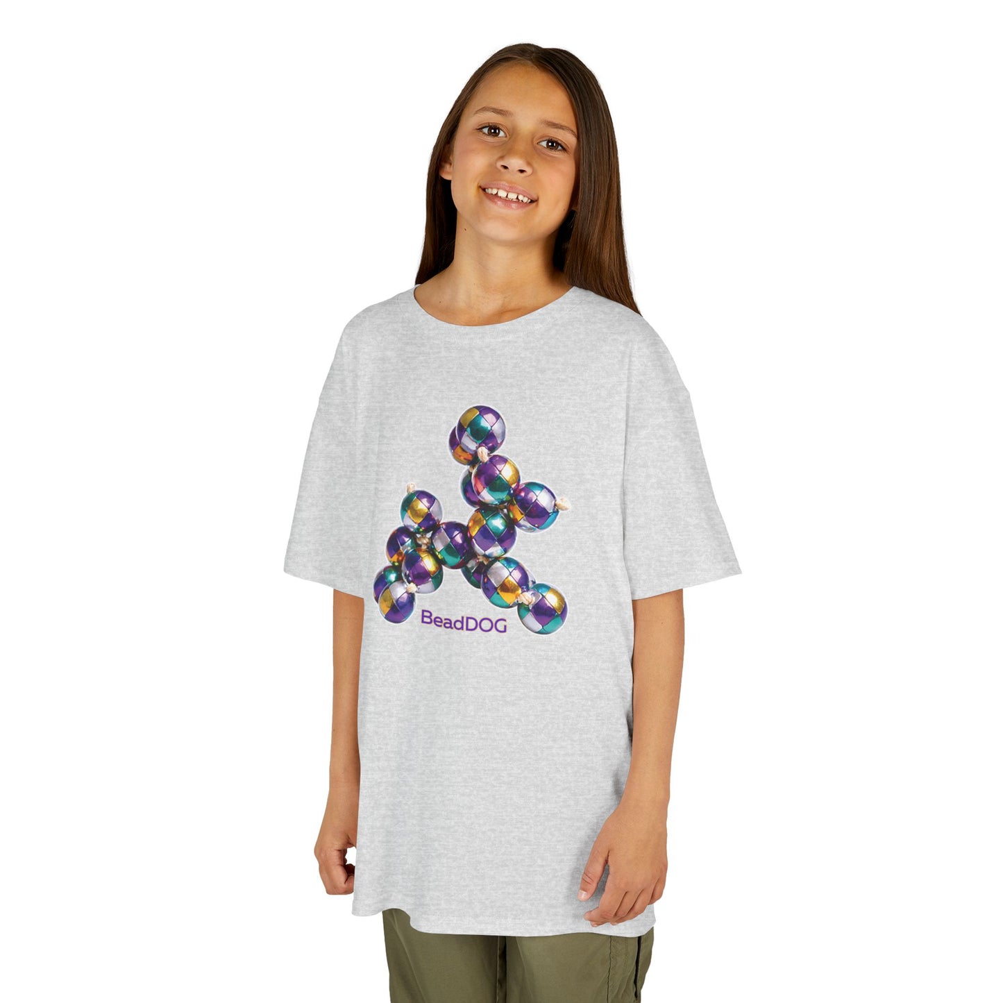 Kids Mardi Gras BeadDog Graphic Tee — Harlequin Youth T-Shirt