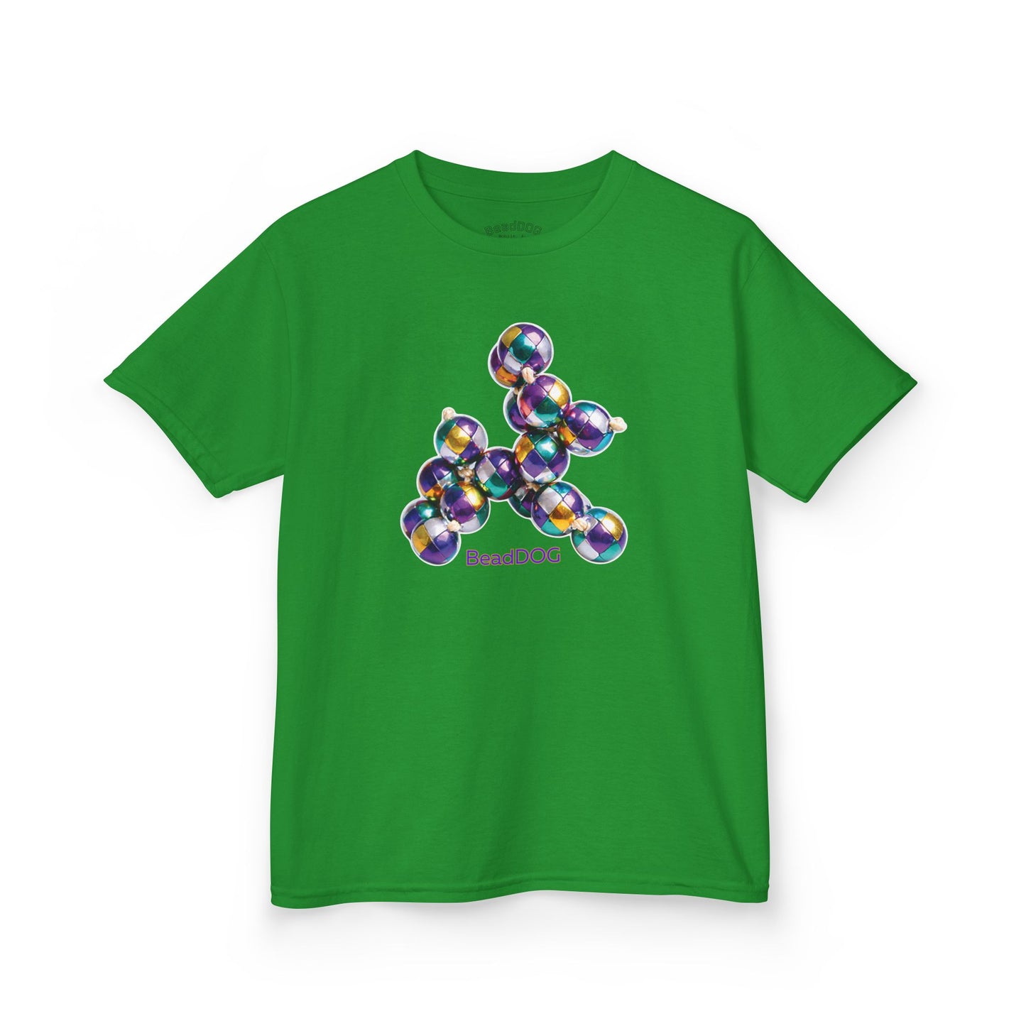 Kids Mardi Gras BeadDog Graphic Tee — Harlequin Youth T-Shirt
