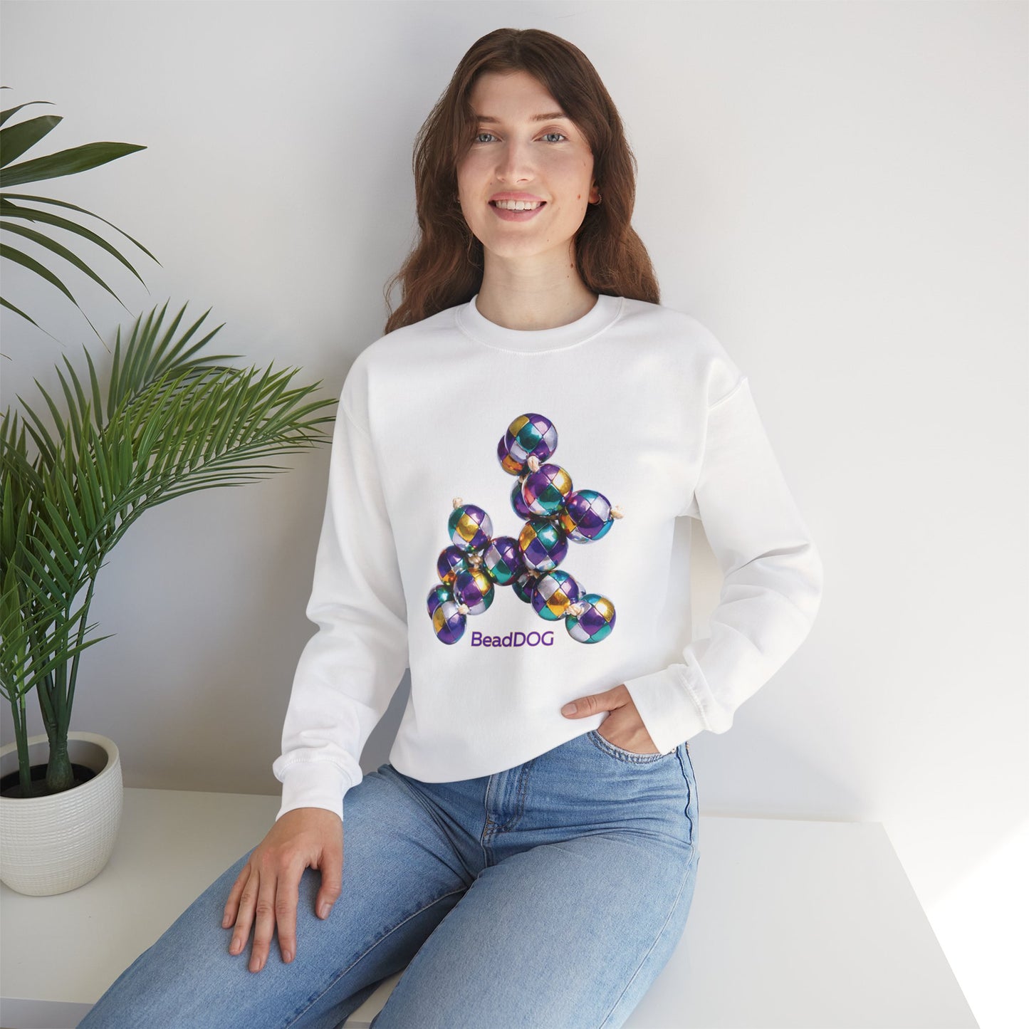 Mardi Gras Harlequin Bead Dog Sweatshirt