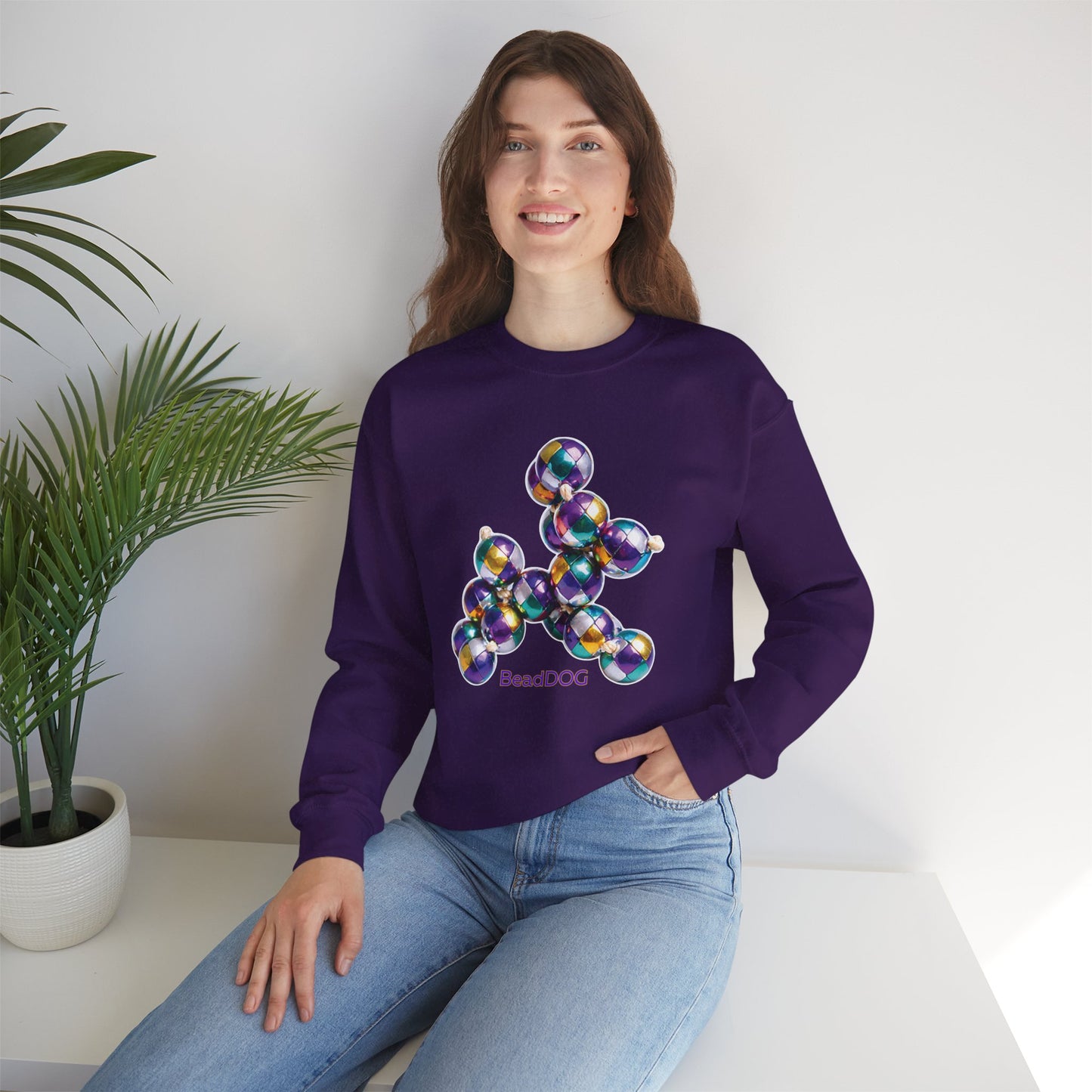 Mardi Gras Harlequin Bead Dog Sweatshirt