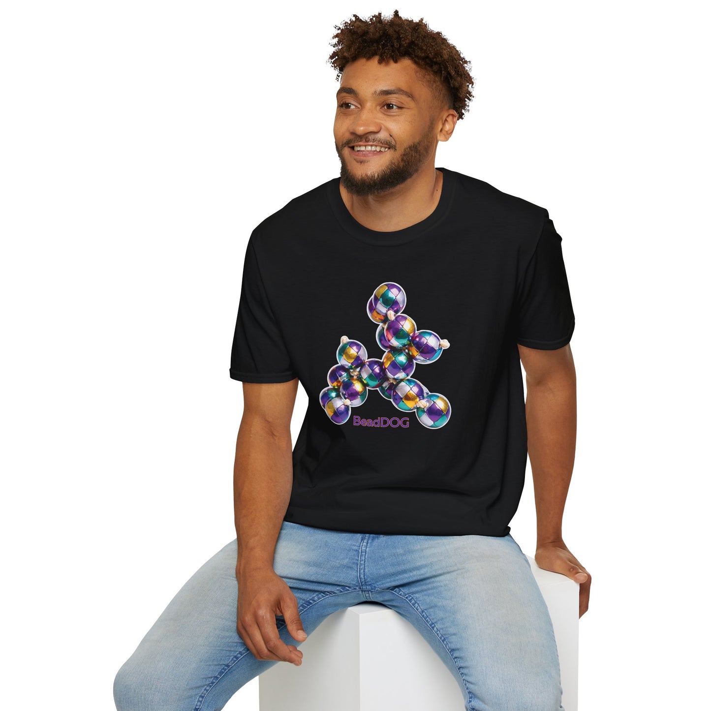 Bead Dog Graphic T-Shirt — Colorful BeadDog Art Tee