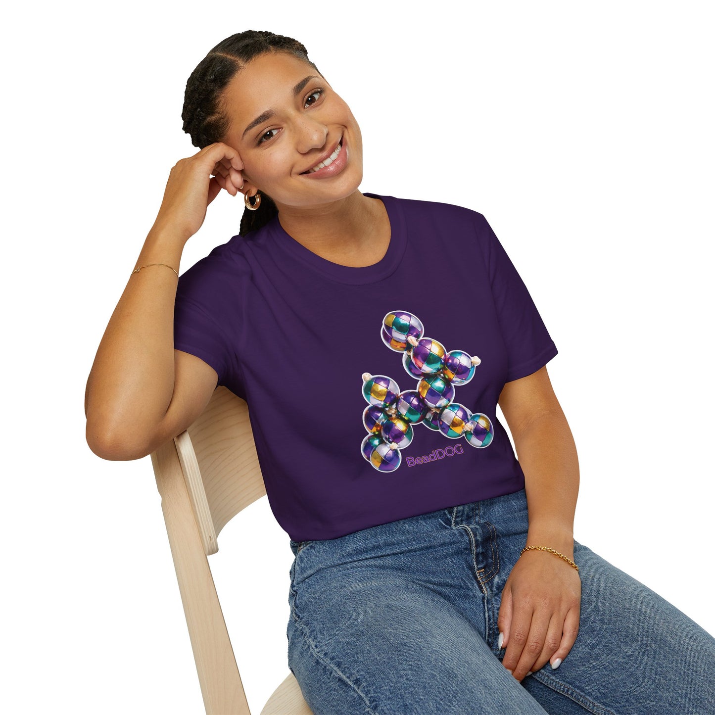 Bead Dog Graphic T-Shirt — Colorful BeadDog Art Tee