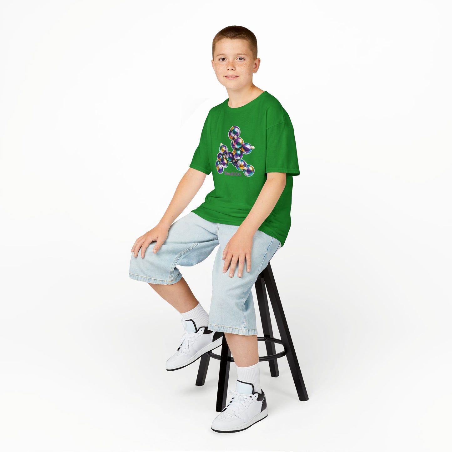 Kids Mardi Gras BeadDog Graphic Tee — Harlequin Youth T-Shirt